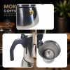 One Two Cups Moka Pot Teko Kopi Espresso Coffee Maker Stovetop 6 Cup 300ml - Z65