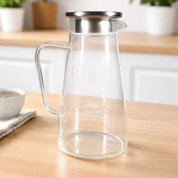 One Two Cups Teko Pitcher Kaca Borosilikat Tahan Panas Water Jug 1.8L - SL335