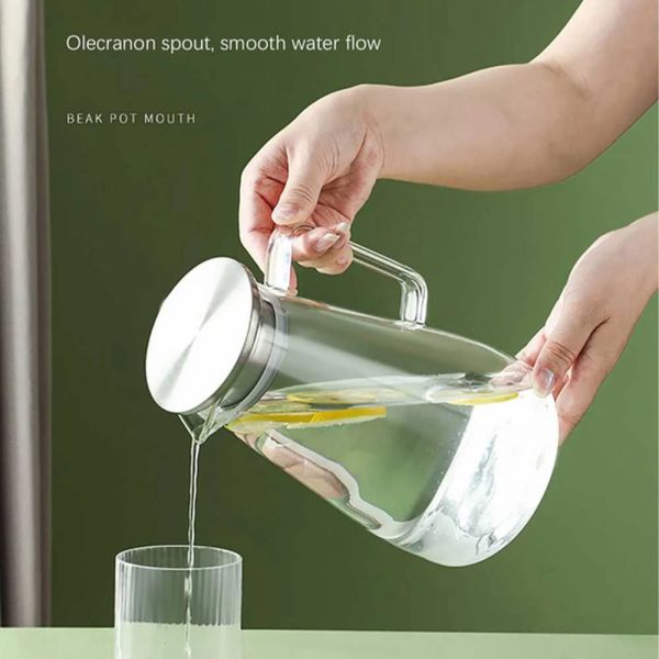 One Two Cups Teko Pitcher Kaca Borosilikat Tahan Panas Water Jug 1.8L - SL335