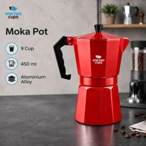 One Two Cups Moka Pot Teko Kopi Espresso Coffee Maker Stovetop - L10