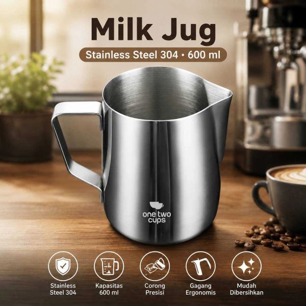 ginee_20260930162123385_0689050478.jpeg One Two Cups Milk Jug Pitcher Susu Latte Art Stainless Steel 304 600ml - DR-400