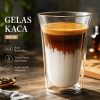 ginee_20260930162143985_5507910342.jpeg One Two Cups Gelas Kaca Aesthetic Kopi Espresso Double Wall Glass - SN510 - 280ml