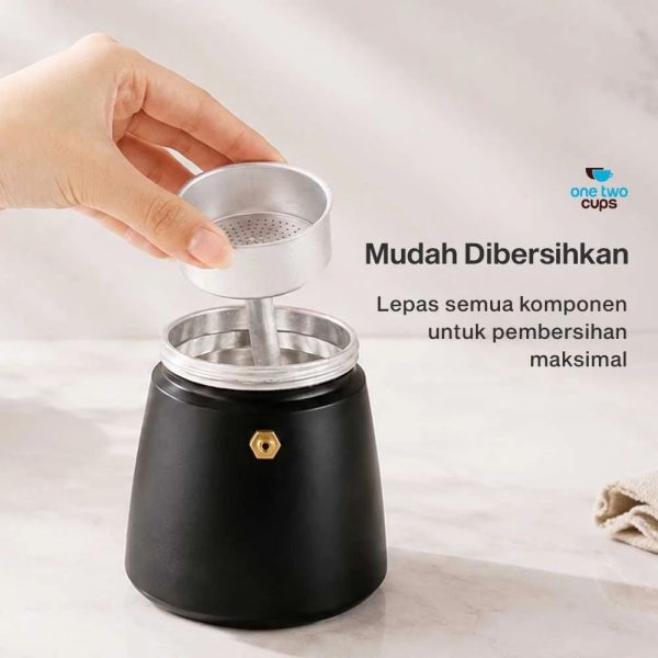 One Two Cups Moka Pot Teko Kopi Espresso Maker Stovetop Induksi - PL-315
