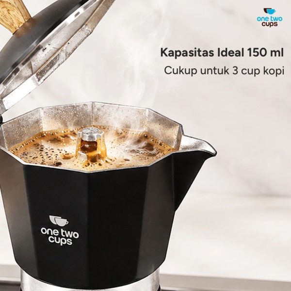 One Two Cups Moka Pot Teko Kopi Espresso Maker Stovetop Induksi - PL-315