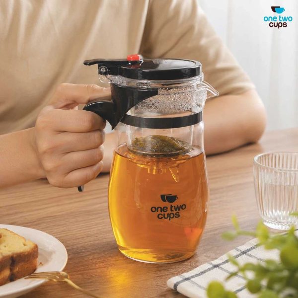 ginee_20260930162307662_9804947948.jpeg One Two Cups Teko Teh Kaca Borosilikat Saringan Tahan Panas Teapot - TP-758 - 874ML