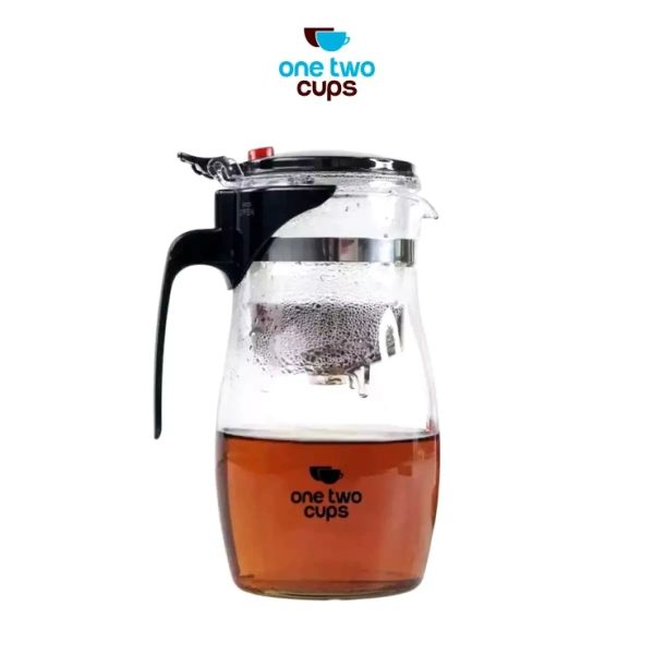ginee_20260930162308085_1760324247.jpeg One Two Cups Teko Teh Kaca Borosilikat Saringan Tahan Panas Teapot - TP-758 - 874ML