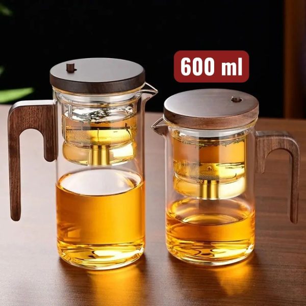 One Two Cups Teko Teh Kaca Tahan Panas One Click Filter Magnet Teapot - TR-68 - 600ml