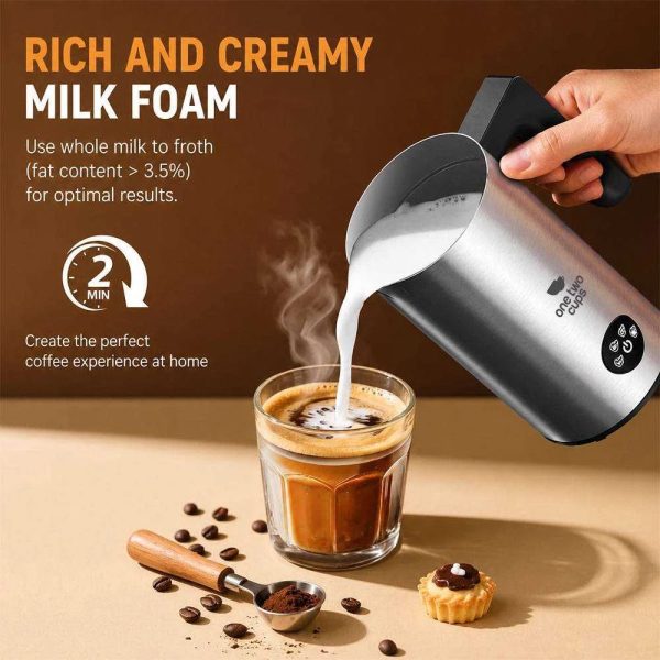 ginee_20260930162438740_9522379234.jpeg One Two Cups Teko Pembuat Buih Susu Elektrik Milk Frother 500W 350ml - TM-5501