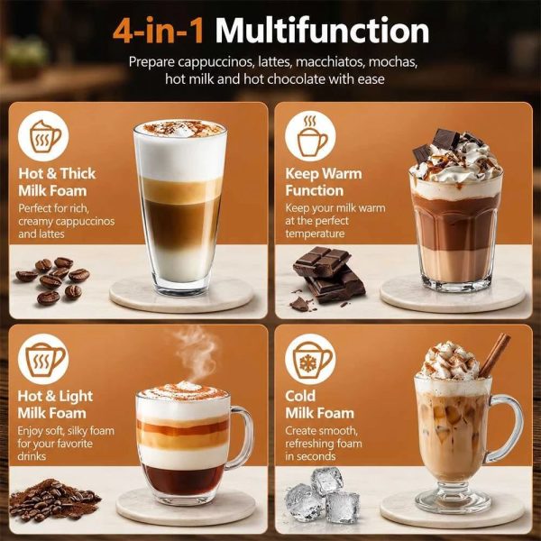 ginee_20260930162439035_6608592282.jpeg One Two Cups Teko Pembuat Buih Susu Elektrik Milk Frother 500W 350ml - TM-5501