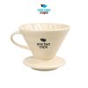 One Two Cups V60 Coffee Dripper Alat Seduh Kopi Manual Brew Keramik ZM-639 - Cream