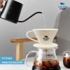 One Two Cups V60 Coffee Dripper Alat Seduh Kopi Manual Brew Keramik ZM-639 - Cream