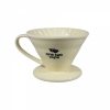 One Two Cups V60 Coffee Dripper Alat Seduh Kopi Manual Brew Keramik ZM-639 - Cream