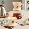 One Two Cups V60 Coffee Dripper Alat Seduh Kopi Manual Brew Keramik ZM-639 - Cream