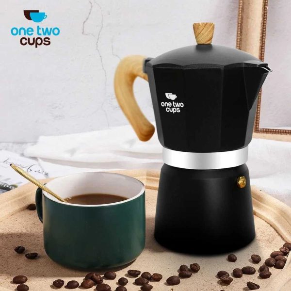 One Two Cups Moka Pot Teko Kopi Espresso Maker Stovetop 6 Cup 300ml - LI20
