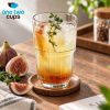 One Two Cups Gelas Kaca Aesthetic Kopi Teh Vertical Stripe Glass - CG201 - 355ml