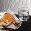 One Two Cups Gelas Kaca Aesthetic Kopi Teh Vertical Stripe Glass - CG201 - 355ml