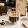 ginee_20260930162712002_2817065406.jpeg One Two Cups Gelas Kaca Aesthetic Kopi Double Wall Glass 250 ml - KT015 - Motif Wide Stripe