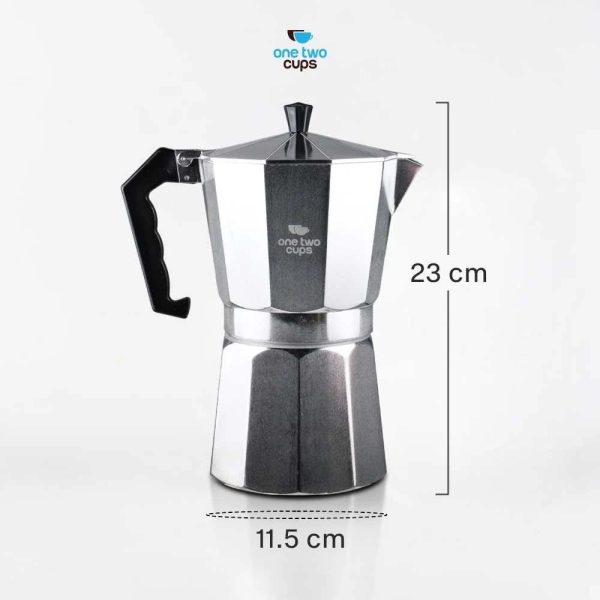 One Two Cups Moka Pot Teko Kopi Espresso Coffee Maker Stovetop - L10 - 12 Cup 600ml