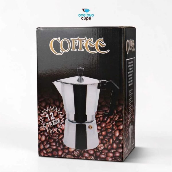 One Two Cups Moka Pot Teko Kopi Espresso Coffee Maker Stovetop - L10 - 12 Cup 600ml