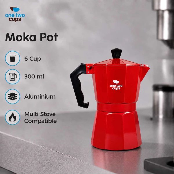 One Two Cups Moka Pot Teko Kopi Espresso Coffee Maker Stovetop Induksi - L55