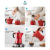 One Two Cups Moka Pot Teko Kopi Espresso Coffee Maker Stovetop Induksi - L55